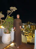 Brown dentelle dress
